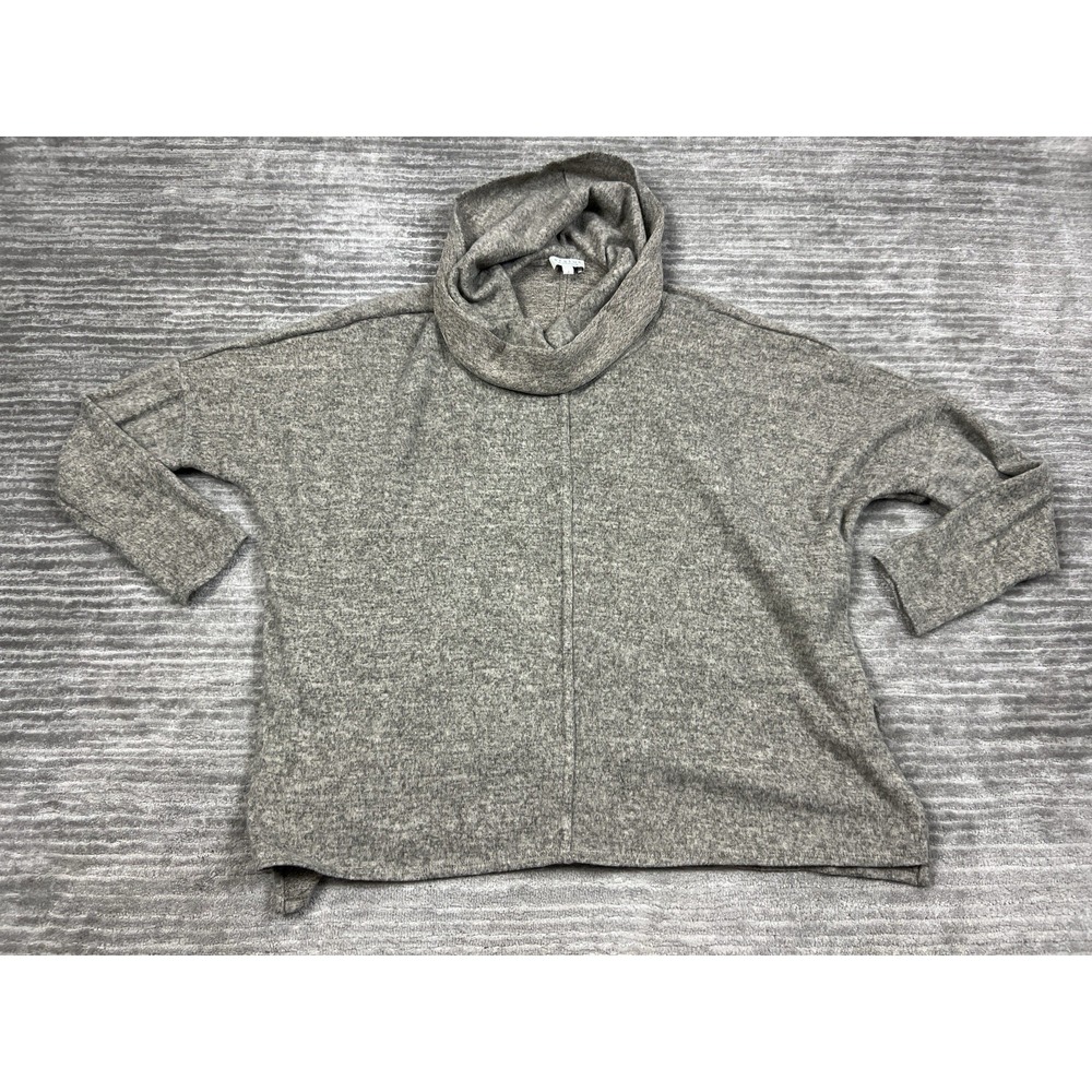 Status by Chenault Sweater Womens Small Beige Cowl Neck Long Sleeve